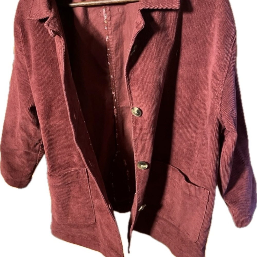 TRUE DENIM Corduroy Chore Jacket in Rust- Size L ISAAC MIZRAHI LIVE!